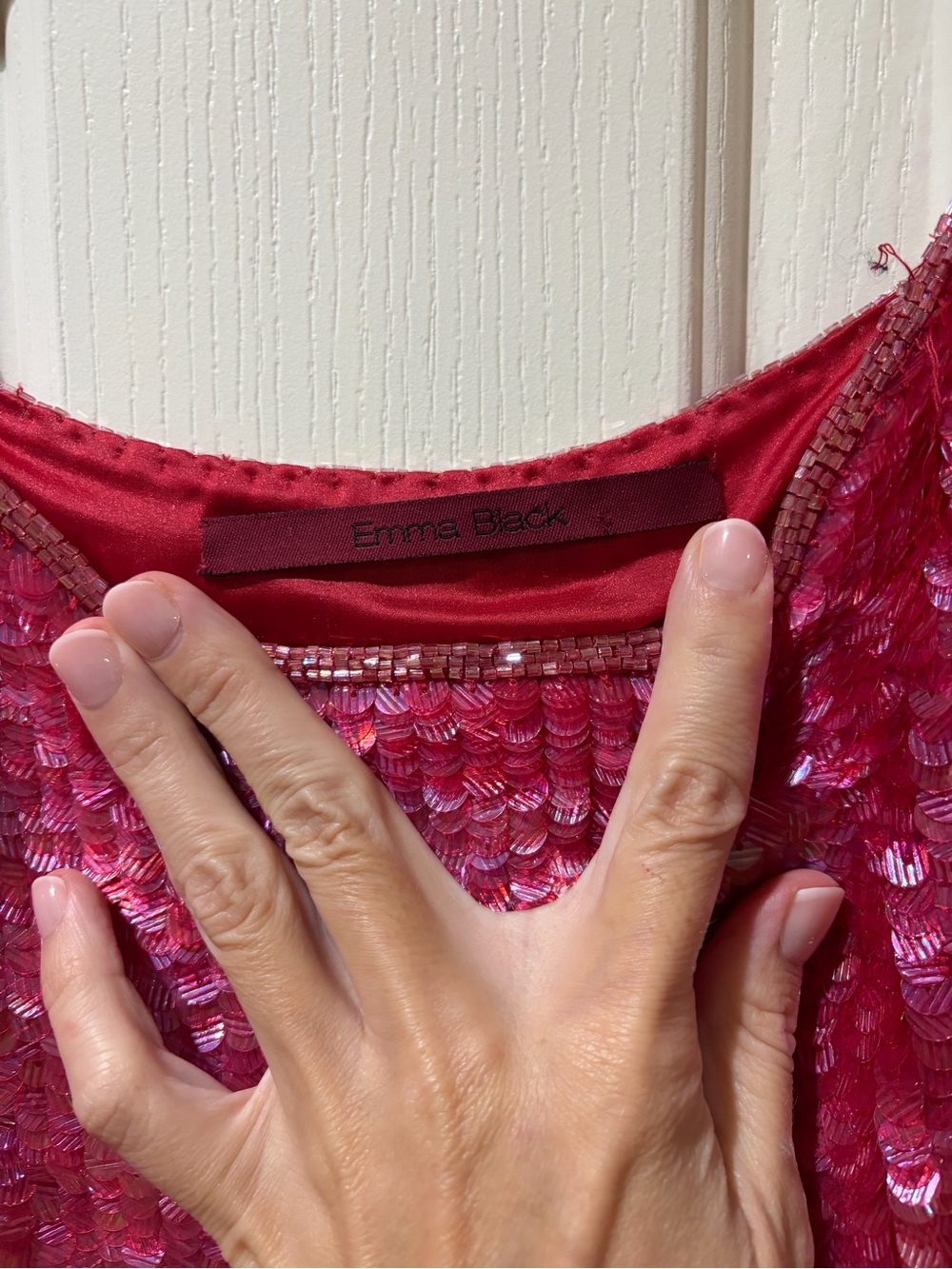 VINTAGE Emma Black Hot Pink Sequin Camisole - Picture 6 of 15